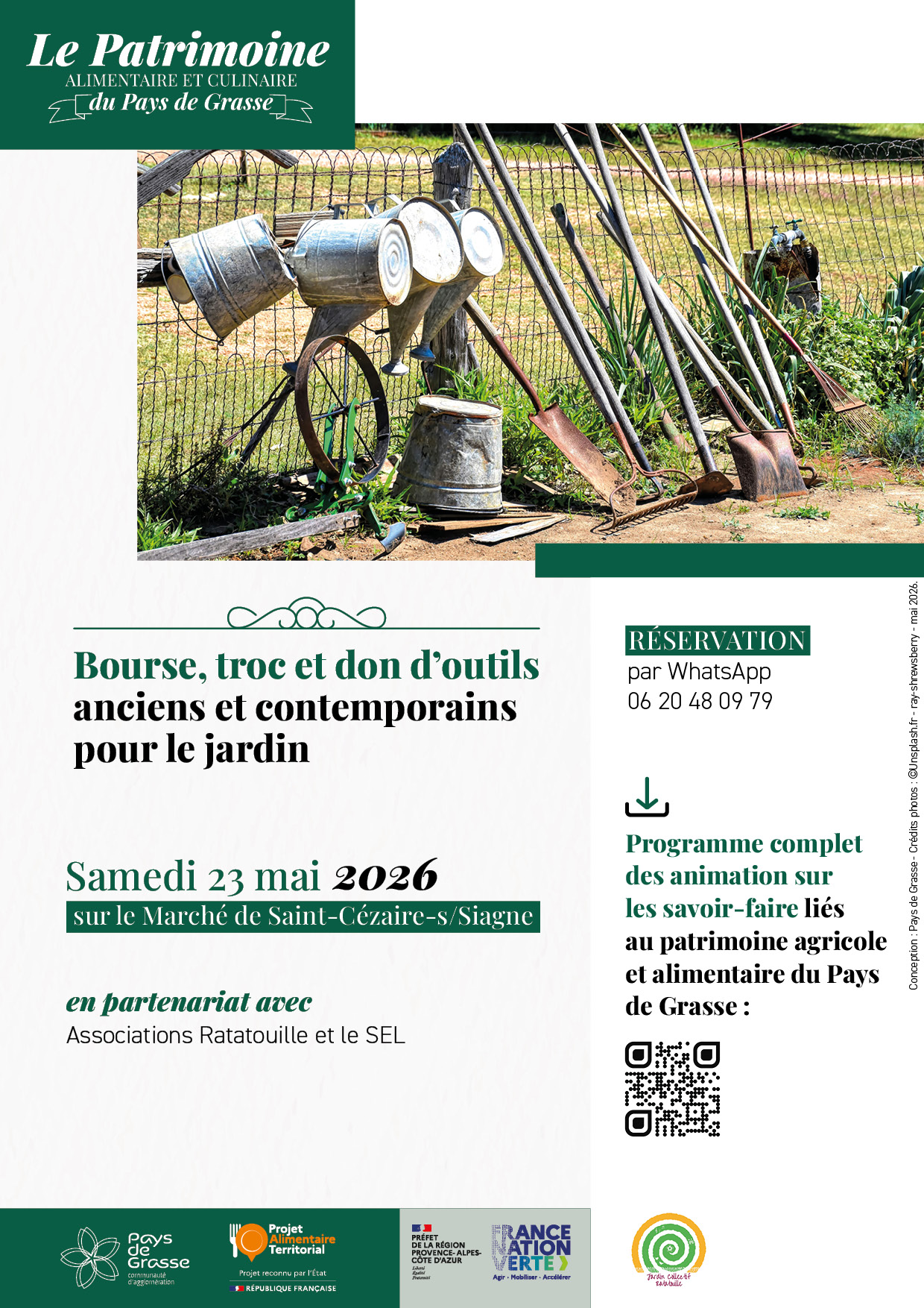 Bourse troc don outils anciens Pays de Grasse