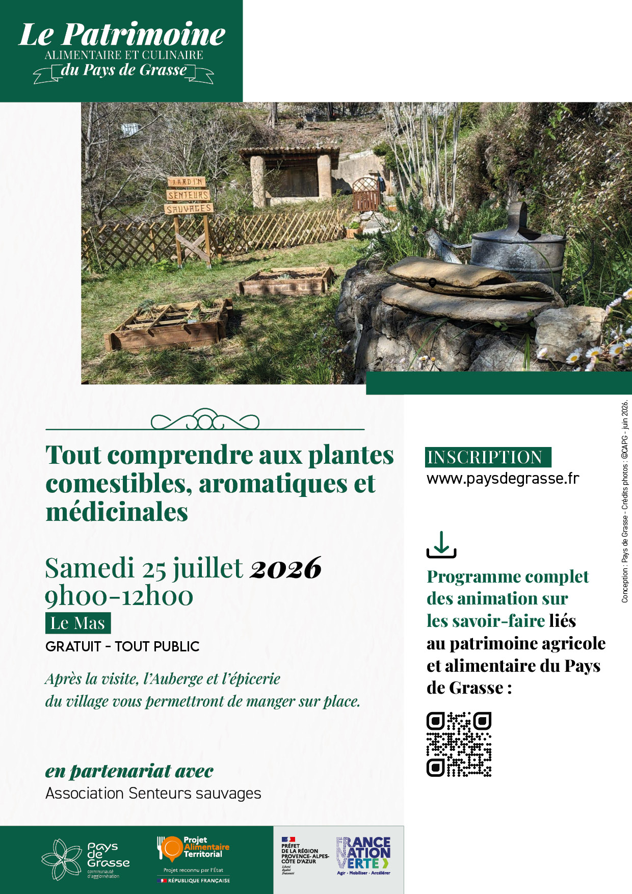 Atelier plantes comestibles aromatiques et médicinales Le Mas CAPG