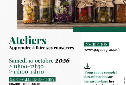 atelier faire ses conserves saint vallier pays de grasse