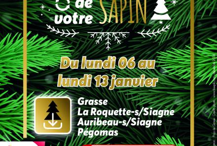 collecte des sapins de noël 2024 Pays de Grasse